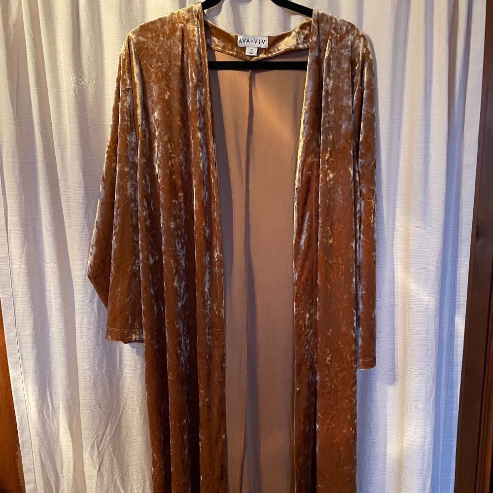 Ava & Viv Gold Velvet Duster